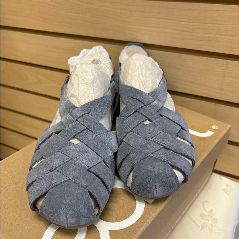 Earth Suede Blue Sandals - Picture 3 of 5